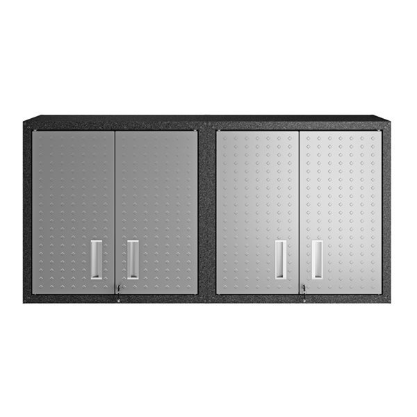 Manhattan Comfort Fortress Floating Garage Cabinet - 30-in x 30.3-in - Grey - Set of 2