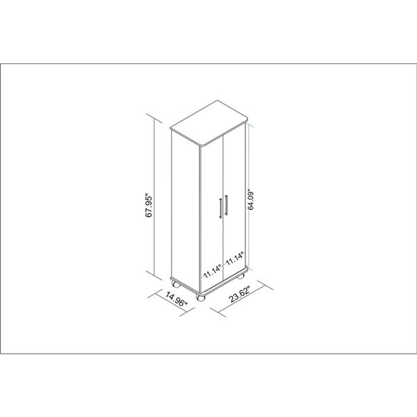 Manhattan Comfort Catalonia Mobile Shoe Closet 1.0 with 10 Shelves - 23.62-in x 67.95-in - White