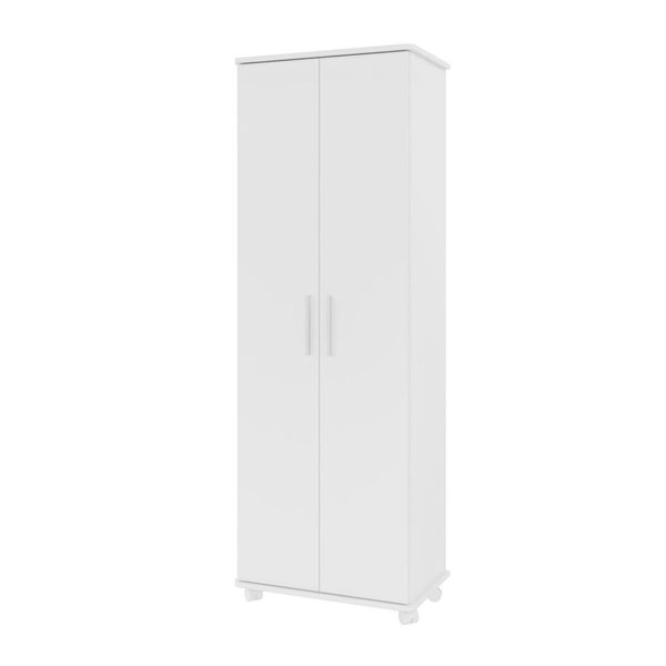 Manhattan Comfort Catalonia Mobile Shoe Closet 1.0 with 10 Shelves - 23.62-in x 67.95-in - White