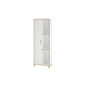 Manhattan Comfort Minetta 8-Shelf Mid-Century Storage Closet - 26.61-in x 75.59-in - White