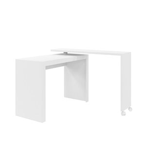 Manhattan Comfort Calabria Nested Desk with Swivel Feature - 47.24-in x 32.09-in - White
