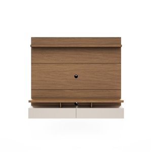 Manhattan Comfort City 1.8 Floating Wall Theater Entertainment Centre - 72.32-in x 63.42-in - Maple Cream/Off White