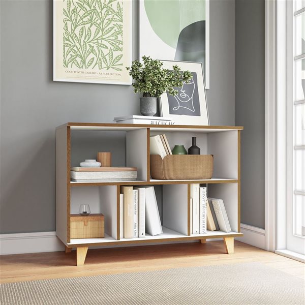 Mid century store modern low bookcase