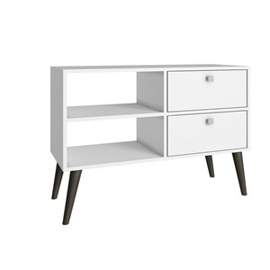 Manhattan Comfort Dalarna TV Stand with 2 Shelves and 2 Drawers - 35.43-in x 24.8-in - White
