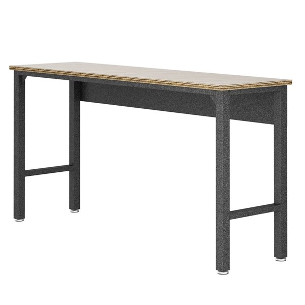 Manhattan Comfort Fortress Garage Table - Steel/MDP - 72.4-in x 37.6-in - Grey