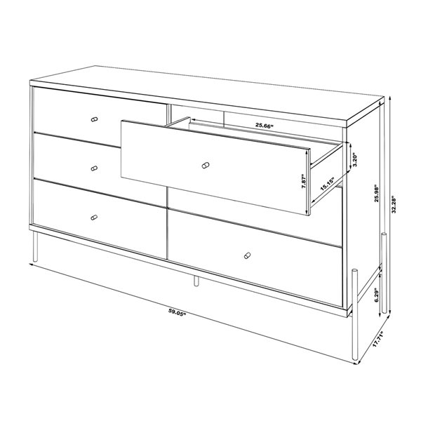 manhattan comfort joy 6 drawer dresser