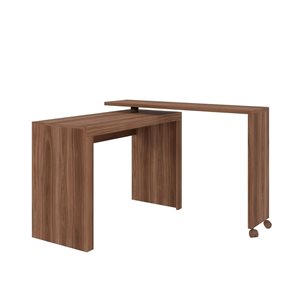 Manhattan Comfort Calabria Nested Desk with Swivel Feature - 47.24-in x 32.09-in - Nut Brown
