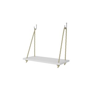 Manhattan Comfort Uptown 1.0 Swing Shelf with Rope - 17.52-in x 11.81-in - White