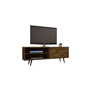 Manhattan Comfort Liberty TV Stand with 3 Shelves and 2 Doors - 62.99-in x 25.59-in - Rustic Brown/Wood