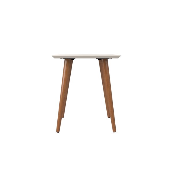 Manhattan Comfort Utopia High Square End Table with Splayed Wooden Legs - 17.32-in x 19.68-in - Off White