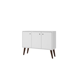 Manhattan Comfort Bromma Buffet Stand with 3 Doors - 35.43-in x 27.36-in - White