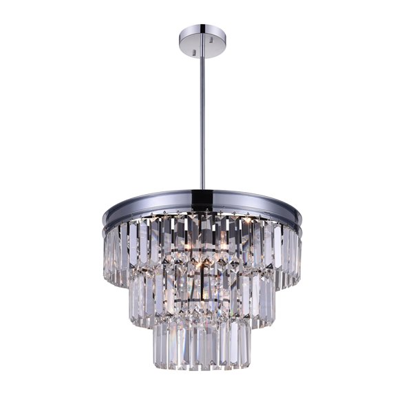 CWI Lighting Weiss Chandelier - 5-Light - 18-in - Chrome