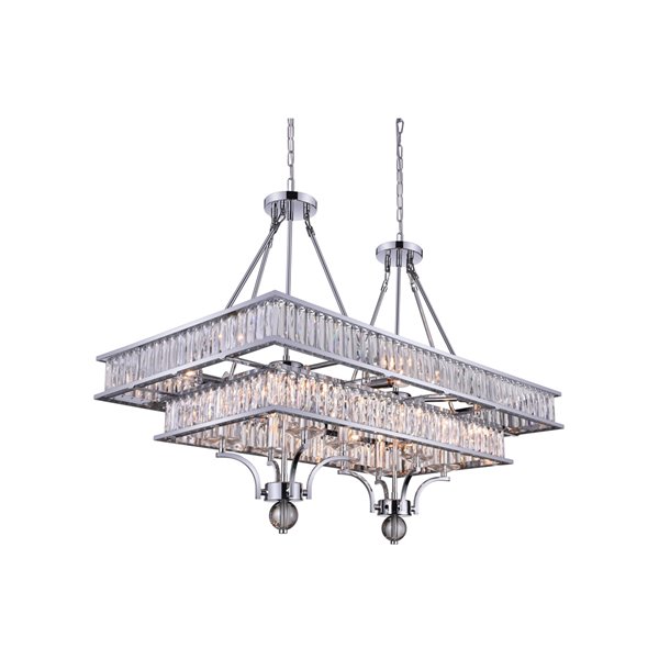 CWI Lighting Shalia Island Chandelier 16Light 22in Chrome