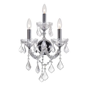 CWI Lighting Maria Theresa Wall Sconce - 3-Light - 10-in - Chrome