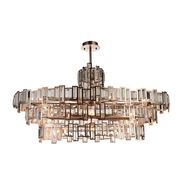 CWI Lighting Quida Chandelier - 21-Light - 24-in - Champagne