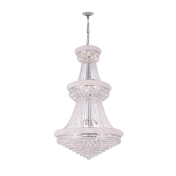 CWI Lighting Empire Chandelier - 32-Light - 30-in - Chrome