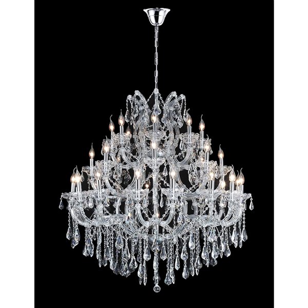 CWI Lighting Maria Up Theresa Chandelier - 33-Light - 42-in - Chrome