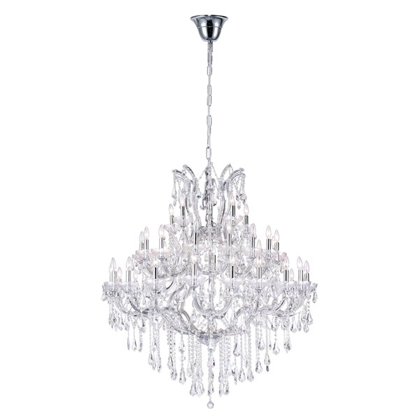 CWI Lighting Maria Up Theresa Chandelier - 33-Light - 42-in - Chrome