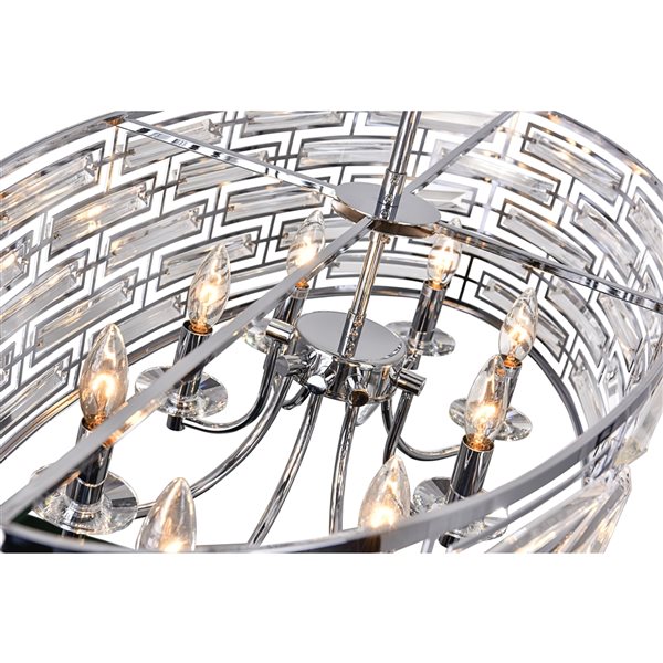 CWI Lighting Petia Island Chandelier - 8-Light - 18-in - Chrome