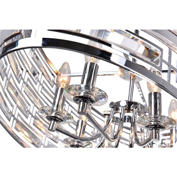 CWI Lighting Petia Island Chandelier - 8-Light - 18-in - Chrome