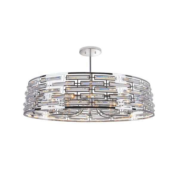 CWI Lighting Petia Island Chandelier - 8-Light - 18-in - Chrome