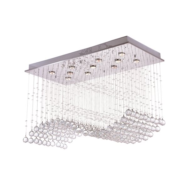 CWI Lighting Twinkle Flush Mount Light - 11-Light - 20-in - Chrome