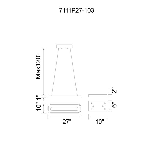 CWI Lighting Capel Island Chandelier - LED Light - 10-in - White