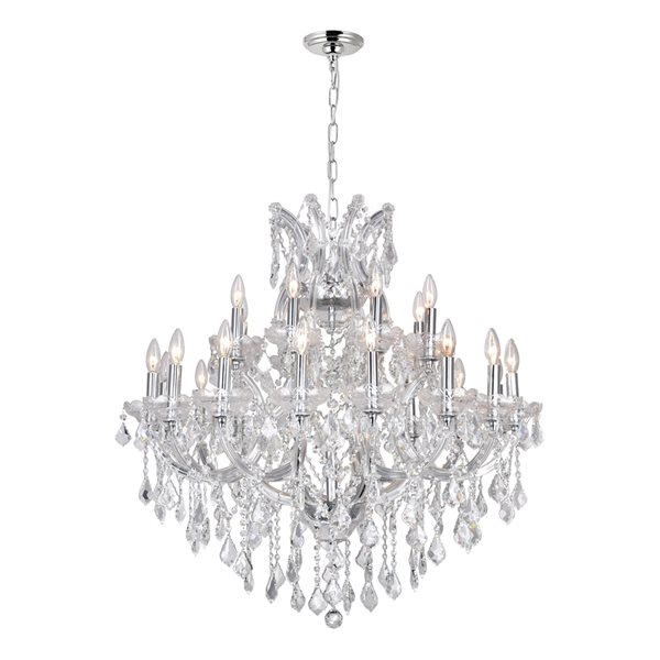 CWI Lighting Maria Up Theresa Chandelier - 25-Light - 36-in - Chrome