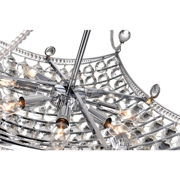 CWI Lighting Jasmine Chandelier - 8-Light - 20-in - Chrome