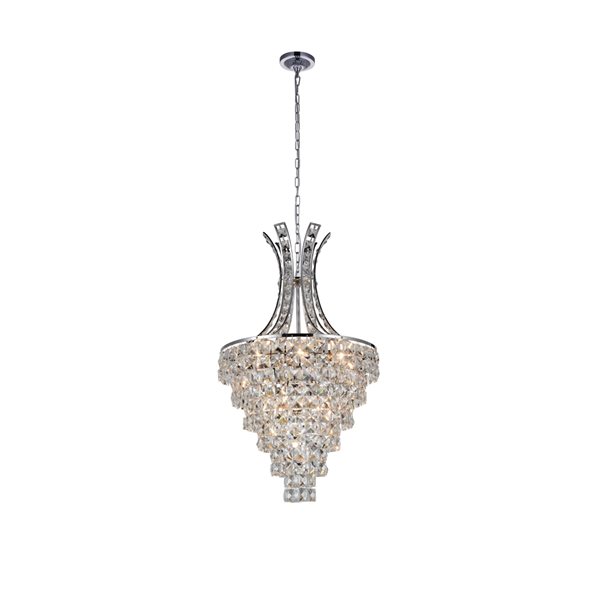 CWI Lighting Chique Chandelier - 9-Light - 16-in - Chrome