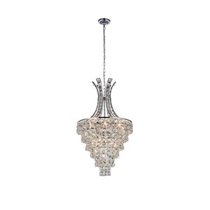 CWI Lighting Chique Chandelier - 9-Light - 16-in - Chrome