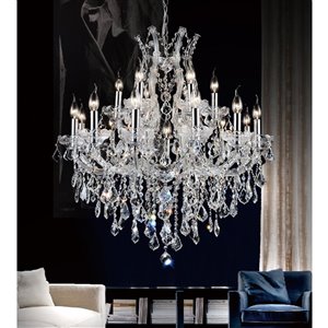 CWI Lighting Maria Theresa Chandelier - 19-Light - 32-in - Chrome