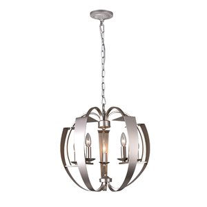 CWI Lighting Verbena Chandelier - 5-Light - 21-in - Pewter