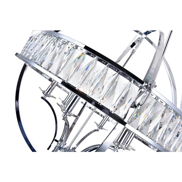 CWI Lighting Arkansas Chandelier - 6-Light - 30-in - Chrome