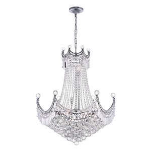 CWI Lighting Amanda Chandelier - 15-Light - 28-in - Chrome