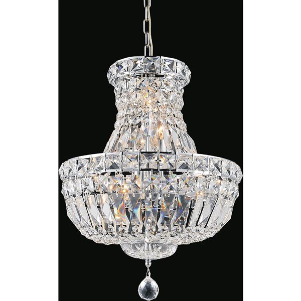 CWI Lighting Stefania Mini Chandelier - 4-Light - 12-in - Chrome