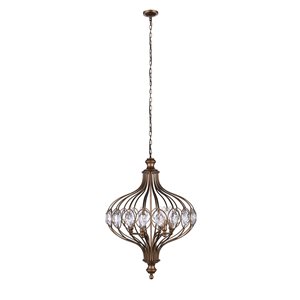 CWI Lighting Altair Chandelier - 3-Light - 14-in - Antique Bronze