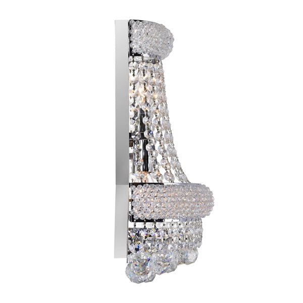 CWI Lighting Empire Wall Sconce - 3-Light - 12-in - Chrome