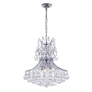 CWI Lighting Princess Chandelier - 8-Light - 20-in - Chrome