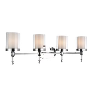 CWI Lighting Maybelle Vanity Light - 4-Light - 34-in - Chrome