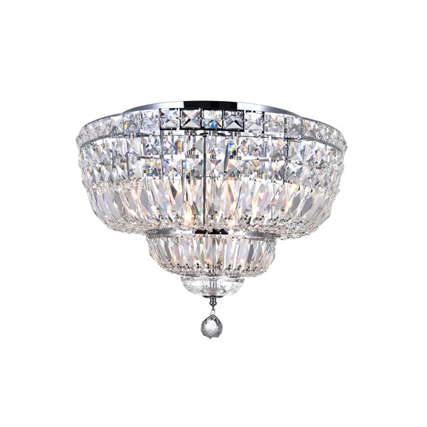 CWI Lighting Stefania Flush Mount Light - 8-Light - 20-in - Chrome