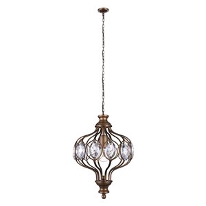 CWI Lighting Altair Chandelier - 1-Light - 12-in - Antique Bronze