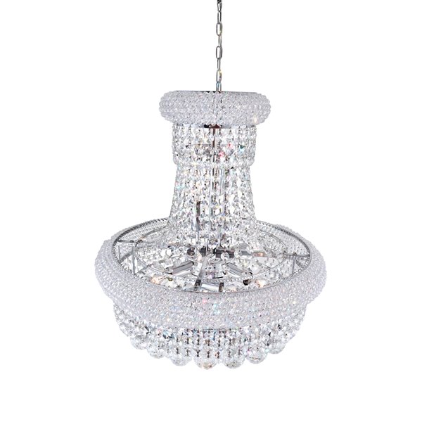 CWI Lighting Empire Chandelier - 8-Light - 18-in - Chrome