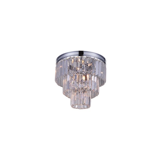 CWI Lighting Weiss Flush Mount Light - 8-Light - 12-in - Chrome