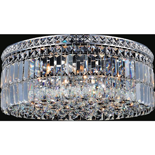 CWI Lighting Colosseum Round Flush Mount Light - 5-Light - 16-in - Chrome