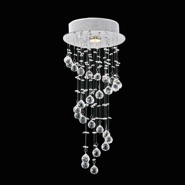 CWI Lighting Spiral Flush Mount Light - 1-Light - 10-in - Chrome