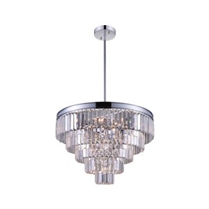 CWI Lighting Weiss Chandelier - 12-Light - 24-in - Chrome