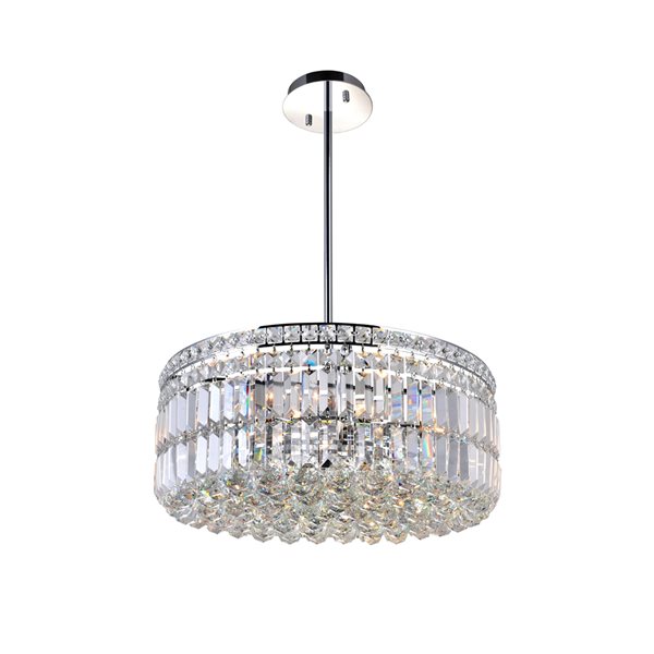 CWI Lighting Colosseum Chandelier - 8-Light - 20-in - Chrome