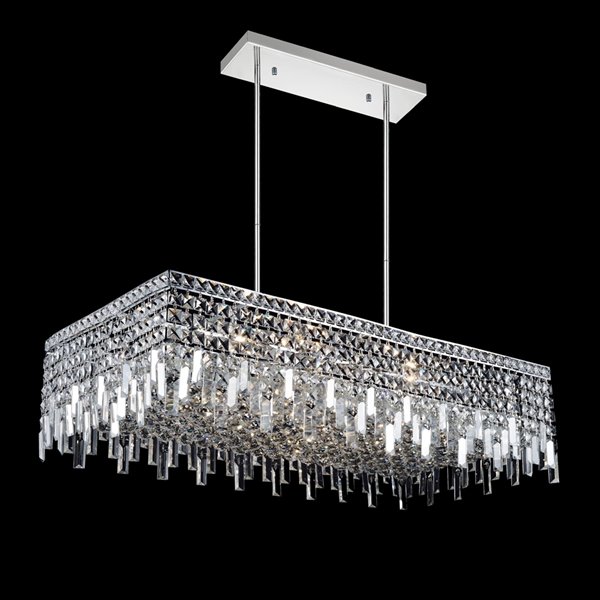 CWI Lighting Colosseum Down Chandelier - 10-Light - 15-in - Chrome