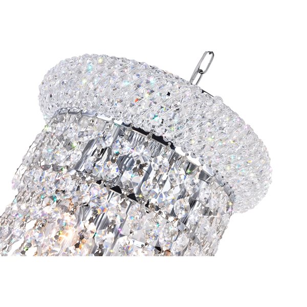 CWI Lighting Kingdom Chandelier - 13-Light - 24-in - Chrome
